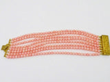 Antique Peach Coral Pinchbeck Bracelet