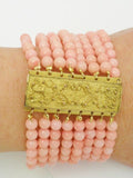 Antique Peach Coral Pinchbeck Bracelet