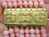 Antique Peach Coral Pinchbeck Bracelet
