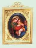 French Ormolu Madonna Of The Chair Porcelain Miniature
