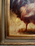 Handpainted Rooster Oil gold right