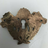 Antique French Regency Cornucopia Key Plate Cover Hardware Bronze 6”x 1”