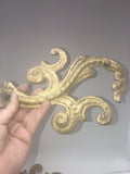 Antique Pair Of English Georgian Gold Gilt Metal Scrolls Mounts Decoration