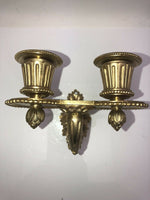 Antique French Bronze Dore Dual Candle Empire Regency Wall Sconce