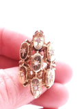 14k Antique 7 Panel Diamond Star Ring