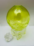 Michael Mikula Architectonic Art Glass Vase Bottle Vivid Yellow Green