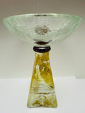 Willsea Obrien Art Glass Pedestal Bowl Signed
