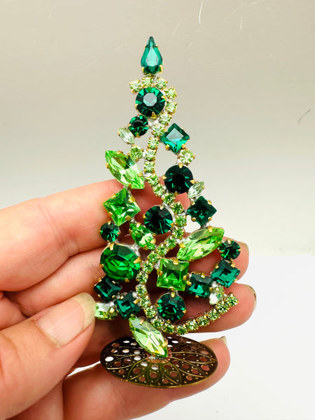 Vintage Czech Rhinestone Christmas Tree #333