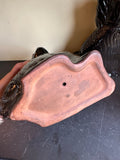 Antique English Staffordshire Jackfield Spaniel Dogs