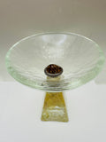 Willsea Obrien Art Glass Pedestal Bowl Signed