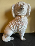 German Antique Porcelain Pair Poodle Figurines