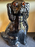 Antique English Staffordshire Jackfield Spaniel Dogs