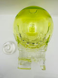 Michael Mikula Architectonic Art Glass Vase Bottle Vivid Yellow Green