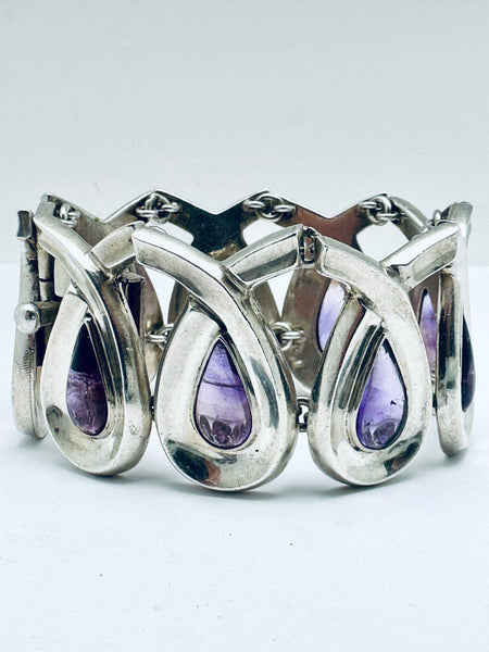 Inka 925 Sterling Silver 4mm Amethyst Bead Stacking Bracelet With Inka Charm – 18cm