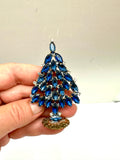 Czech Mini Navy Blue Christmas Tree Decoration # 347