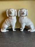German Antique Porcelain Pair Poodle Figurines