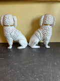 German Antique Porcelain Pair Poodle Figurines