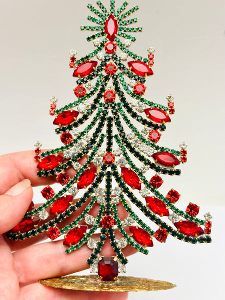 Vintage Czech Rhinestone Christmas Tree #339