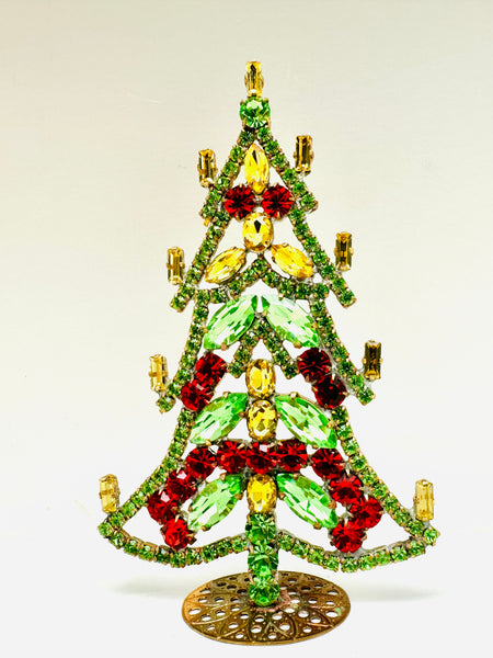 Vintage Czech Rhinestone Christmas Tree Decoration #332