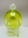 Michael Mikula Architectonic Art Glass Vase Bottle Vivid Yellow Green