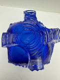 Michael Mikula Cubist Art Glass Cobalt Bowl Signed
