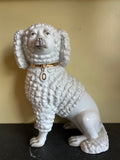 German Antique Porcelain Pair Poodle Figurines