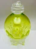 Michael Mikula Architectonic Art Glass Vase Bottle Vivid Yellow Green