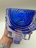 Michael Mikula Cubist Art Glass Cobalt Bowl Signed