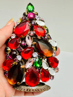 Czech 3D Red Crystal Christmas Tree # 136