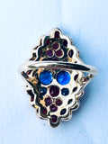 Antique Garnet  Sapphire Ruby 14K Yellow Gold Ring