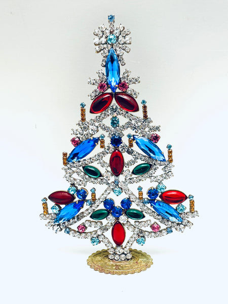 Vintage Czech Rhinestone Mantle Christmas Tree # 309