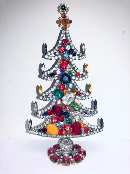 Vintage Czech Rhinestone Christmas Tree #301