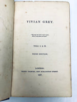 Vivian Grey Benjamin Disraeli London 1827 3rd Edition  5 Volumes 4 Books