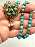 Antique Persian Turquoise Vermeil Filigree Necklace