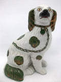 Staffordshire Green Copper Lustre Dog