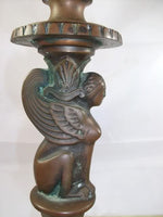 Bronze Sphinx Onyx Desk Fountain Lamp