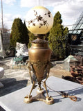 Bronze Talon Foot Antique Oil Lamp