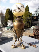 Bronze Talon Foot Antique Oil Lamp
