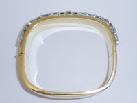 Antique Art Deco Platinum and Diamond Bangle 18K YG Bracelet