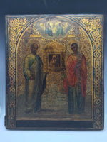 Russian 18th Century Icon Two Saints
