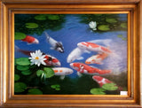 Koi Fish Lily Pond Painting