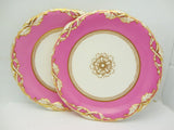 Pair of Antique Pink English Derby Plates