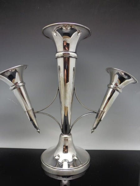 Mappin & Webb Silver Plate Epergne Trumpet Vase Antique