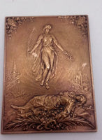 Antique French Bronze Plaque "Aux Dames de La Croix Rouge"