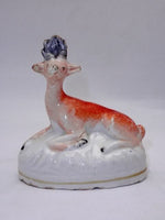 Antique Staffordshire Stag Figure