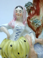 Antique Staffordshire Spill Vase Couple At The Well