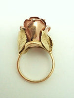Antique 18K Rose Gold Rose Petal Dewdrop Ring