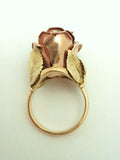 Antique 18K Rose Gold Rose Petal Dewdrop Ring