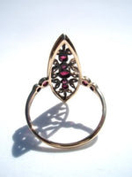 Antique English Ruby & Diamond 10K Georgian Naivete Ring