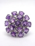 Sterling Silver Amethyst White Sapphire Ring